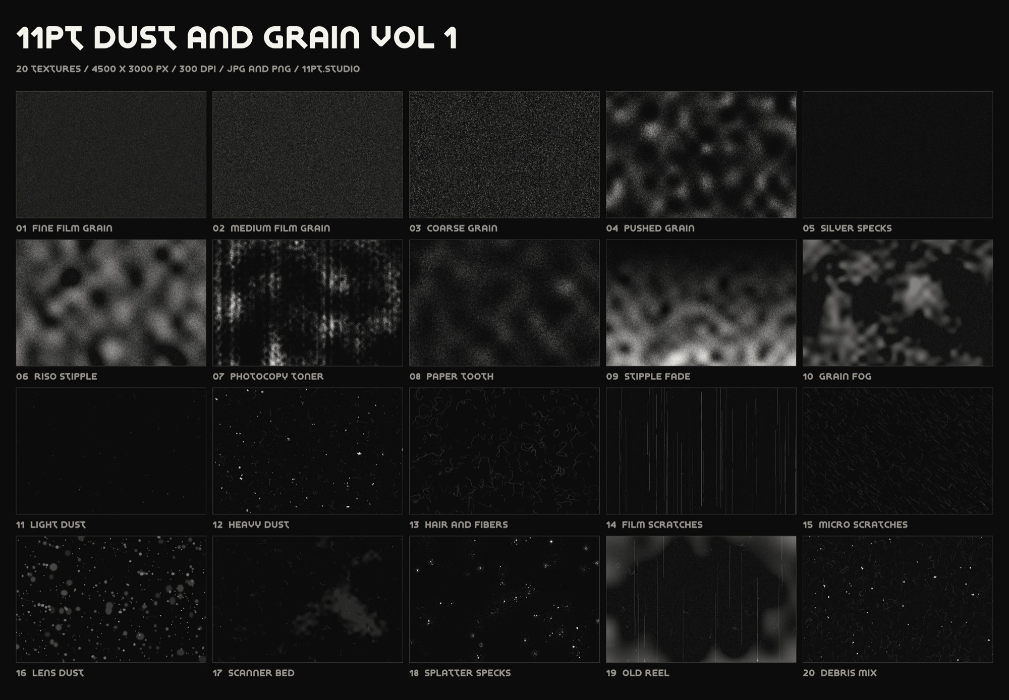 Dust and Grain Vol. 1: preview of all 20 textures